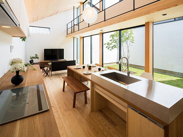 Sử dụng gỗ cho các chi tiết trong căn bếp chuẩn Nhật