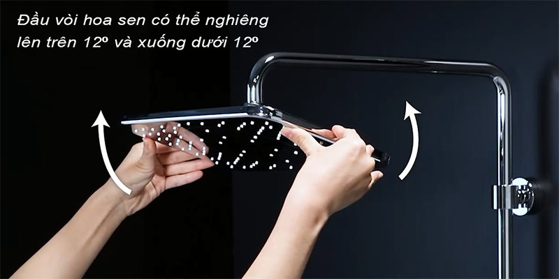 Đầu vòi sen KF3110 nghiêng lên trên và xuống dưới thoải mái